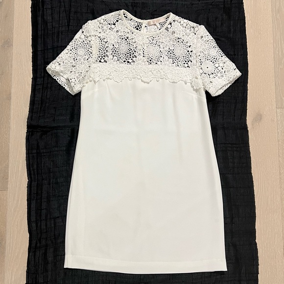 Wayf White Dress with Floral Lace Yoke - Picture 7 of 13
